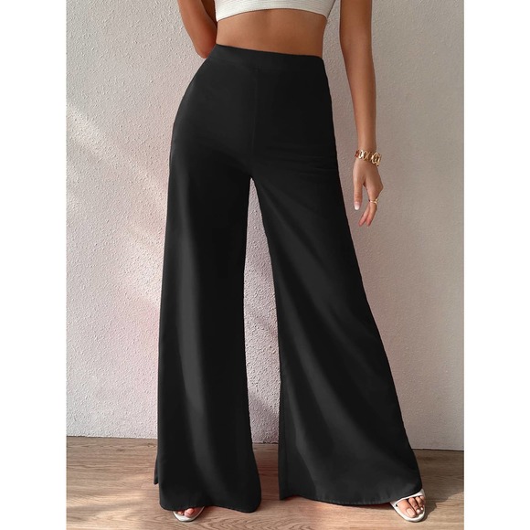 WILA Pants - High Waist Wide Leg Pants black